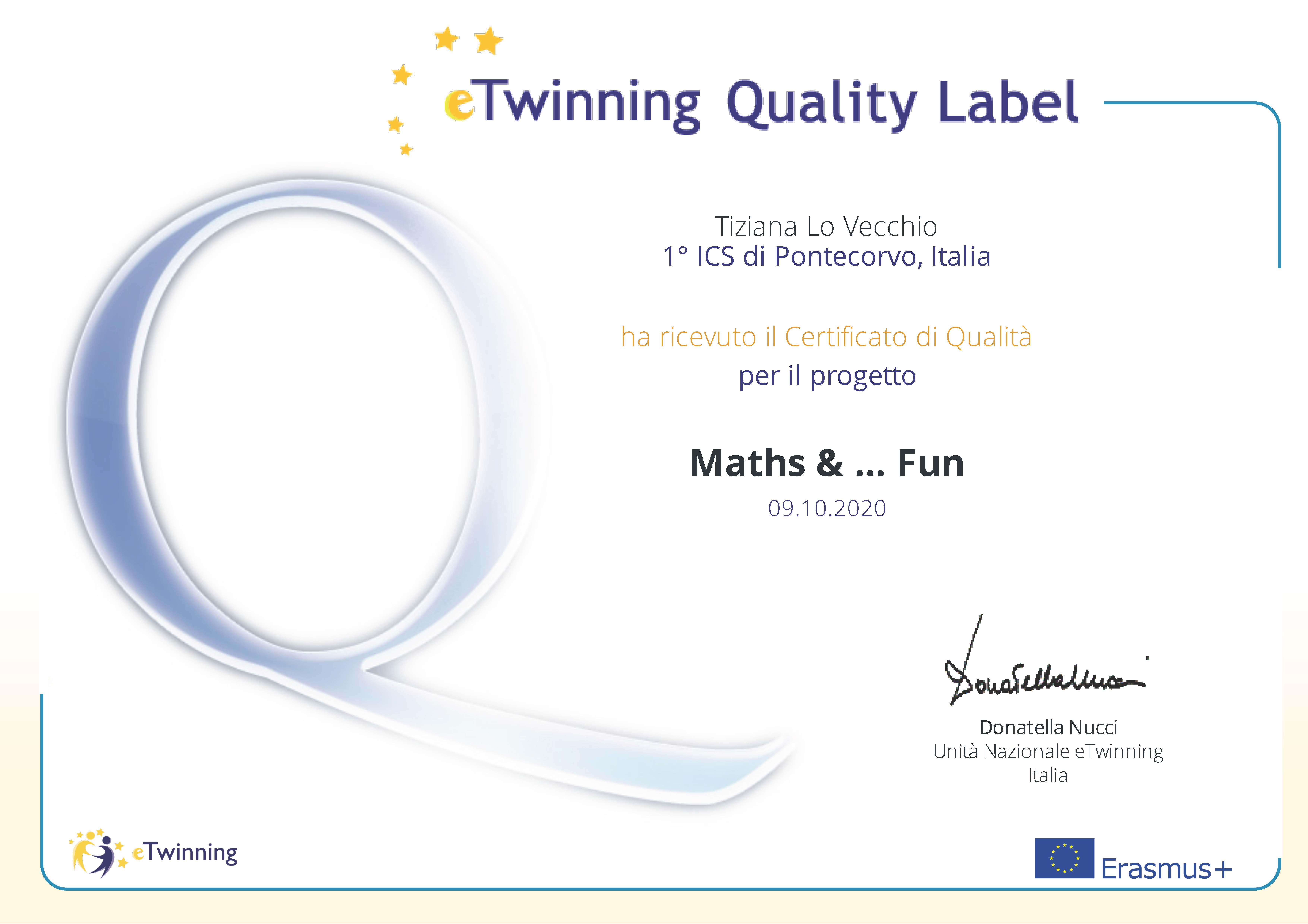Progetti eTwinning e certificati di qualità a.s.20202021