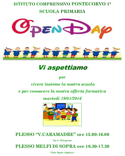open day primaria 2016