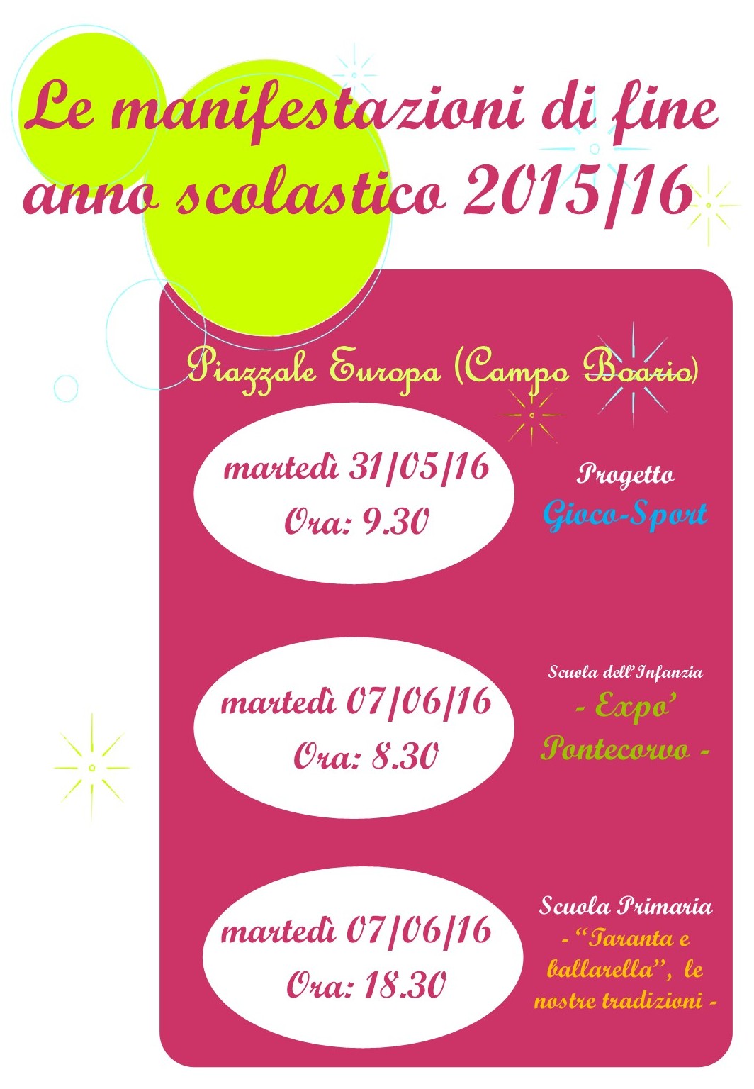 manifestazioni finali 2015/16