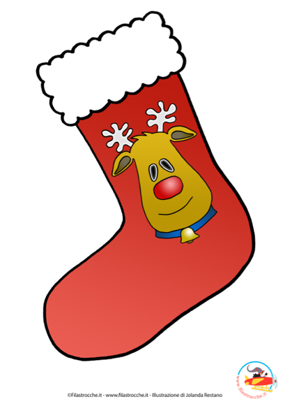 calza natale renna colorata