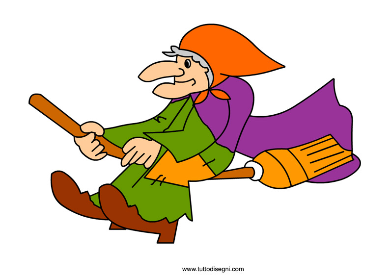 disegno befana scopa
