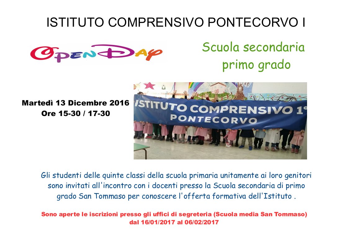 locandina open day 131216