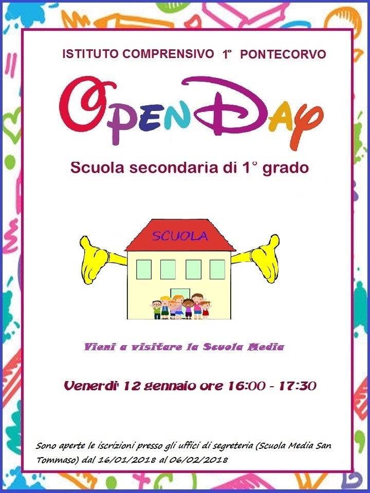locandina open day 2018 scuole media