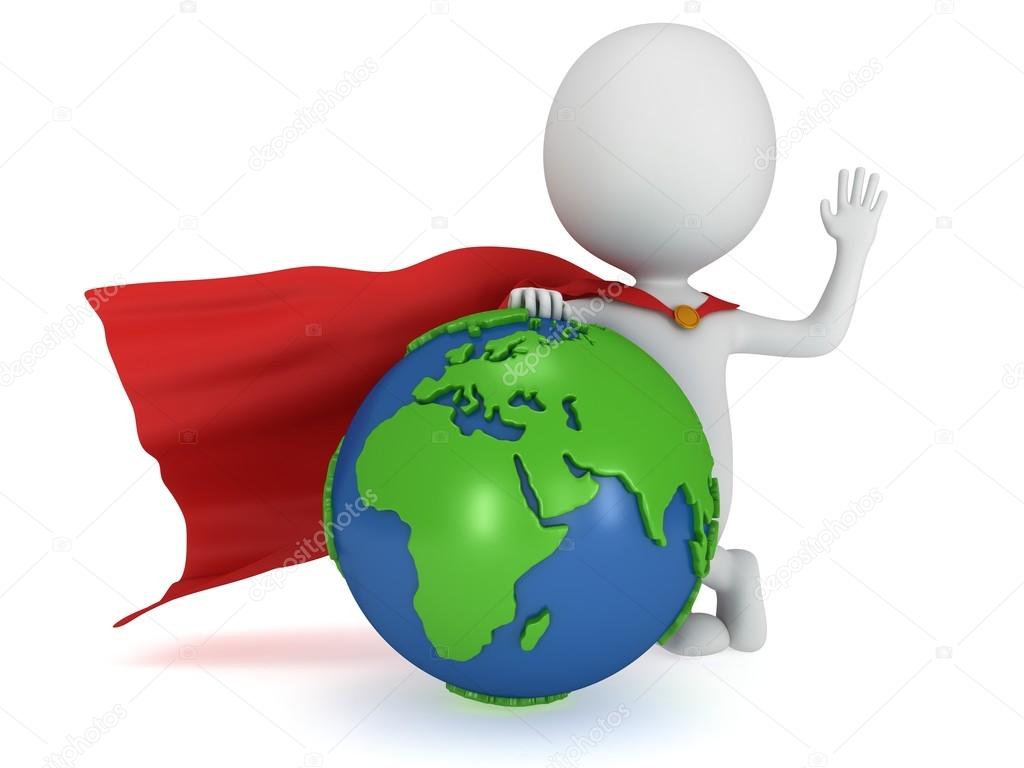depositphotos 61243437 stock photo brave superhero and world sphere